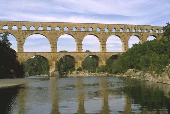 functional: -aqueducts were used to carry fresh water over great distances 